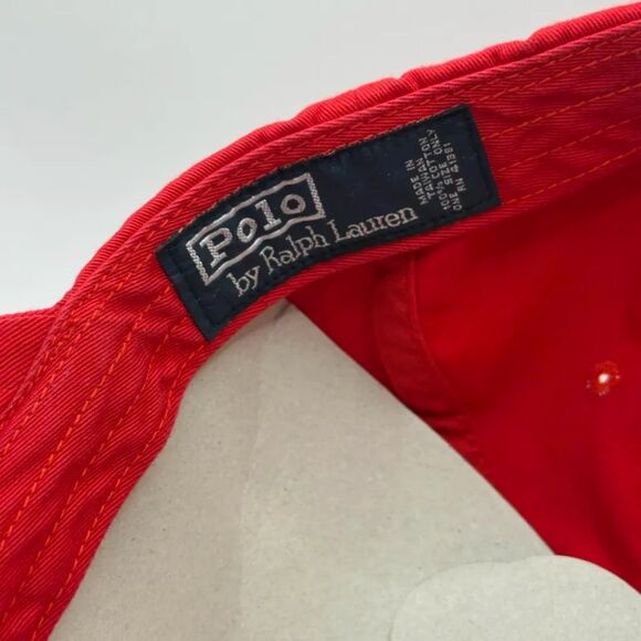 Vintage Polo Ralph Lauren Red Polo Bear Baseball Cap RARE! - Picture 3 of 6